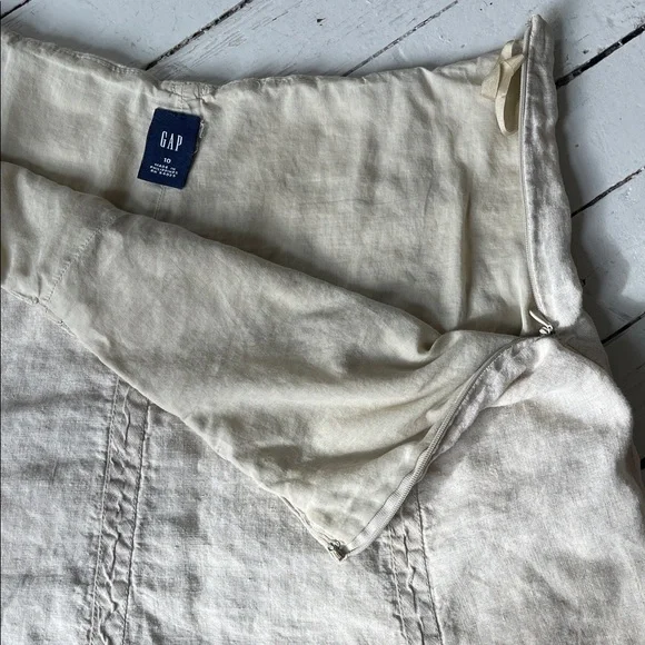 Vintage GAP Cream A-Line Women's Skirt, Linen